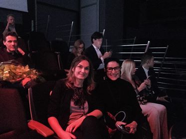 Ja w towarzystwie blogerki "moda jest kobietą" tuż przed rozpoczęciem Złotej Nitki